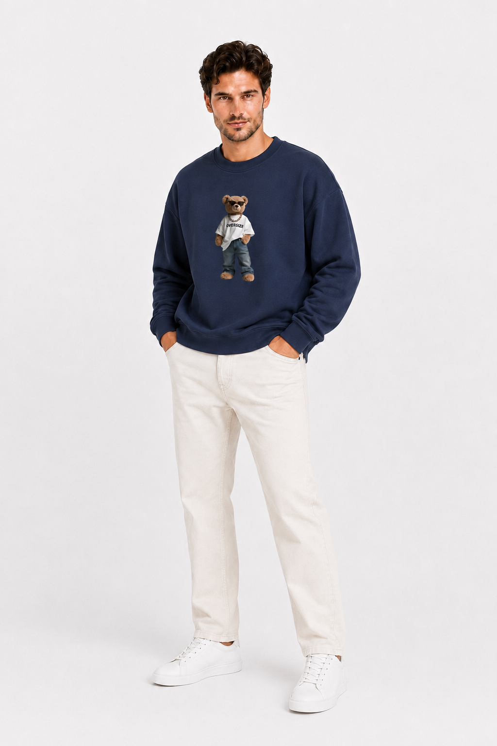 Relaxed  Teddy Blue Sweatshirt – Unisex