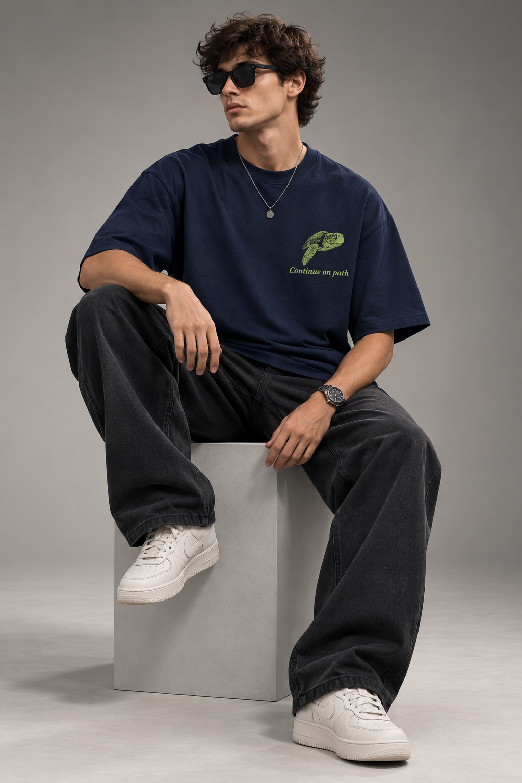 Continue on My Path Turtle Graphic T-Shirt | Relaxed Fit 100% Cotton