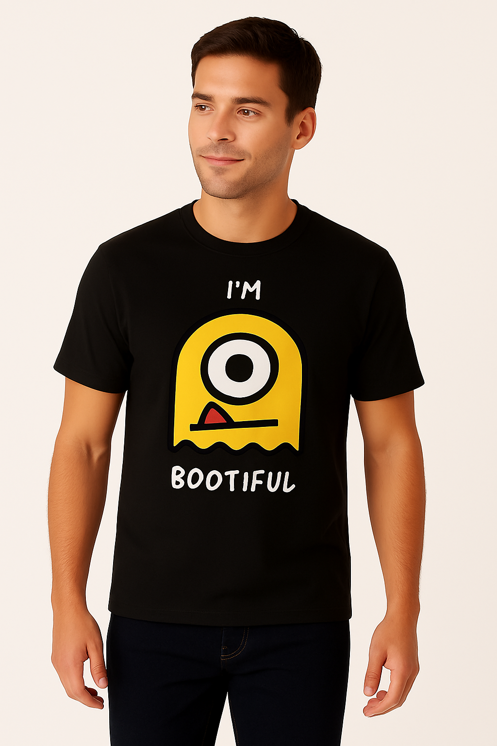 I’m Bootiful – Cute Monster Graphic Tee | Premium Cotton Sky Blue T-Shirt