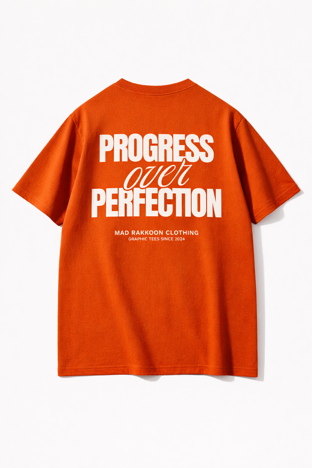 Progress Over Perfection Oversized T-Shirt – 240 GSM Heavyweight Premium Cotton | Minimal Front & Statement Back