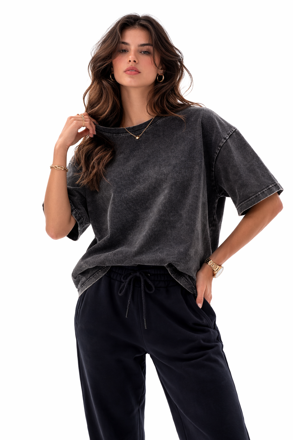 Acid Wash  Oversized T-Shirt 100% Pure Cotton – 240 GSM Heavyweight Relaxed Fit