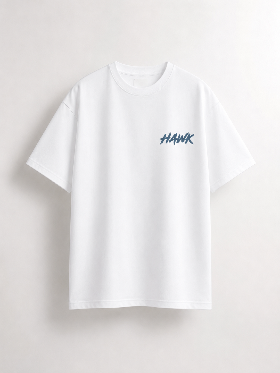 Rule the Sky Hawk Graphic T-Shirt – White Relaxed Fit