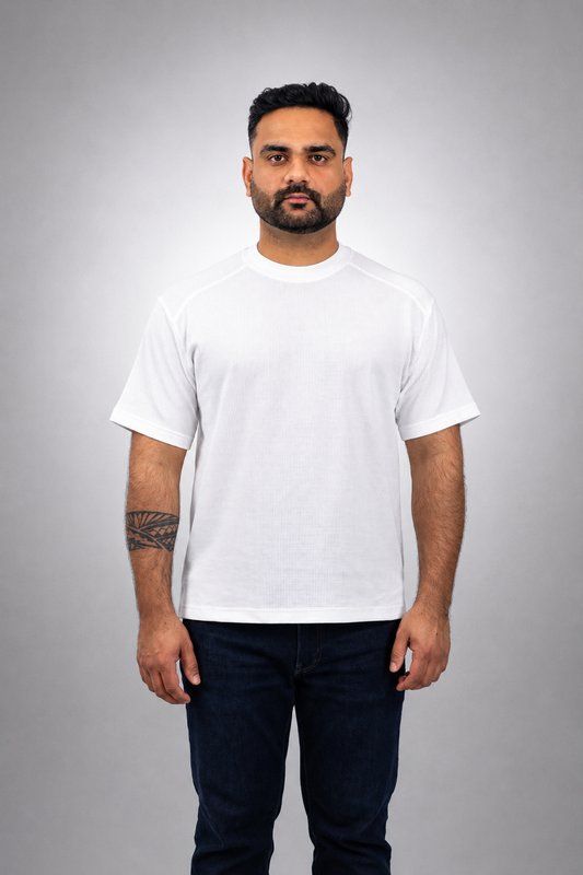 White Waffle T shirt