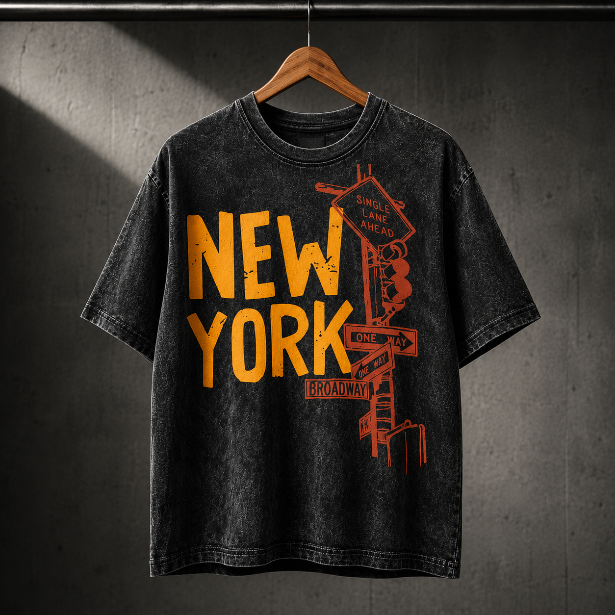 NEW YORK Black Oversized T Shirt
