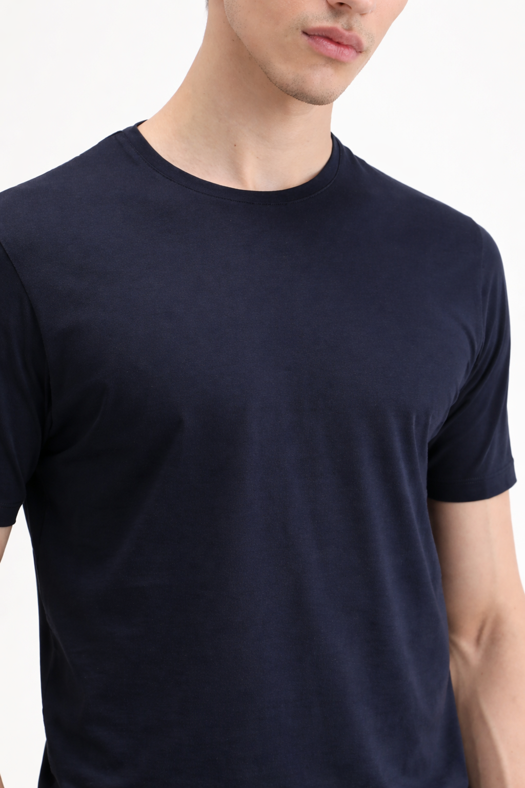 Navy Blue Cotton T-Shirt – Regular Fit Solid Essential
