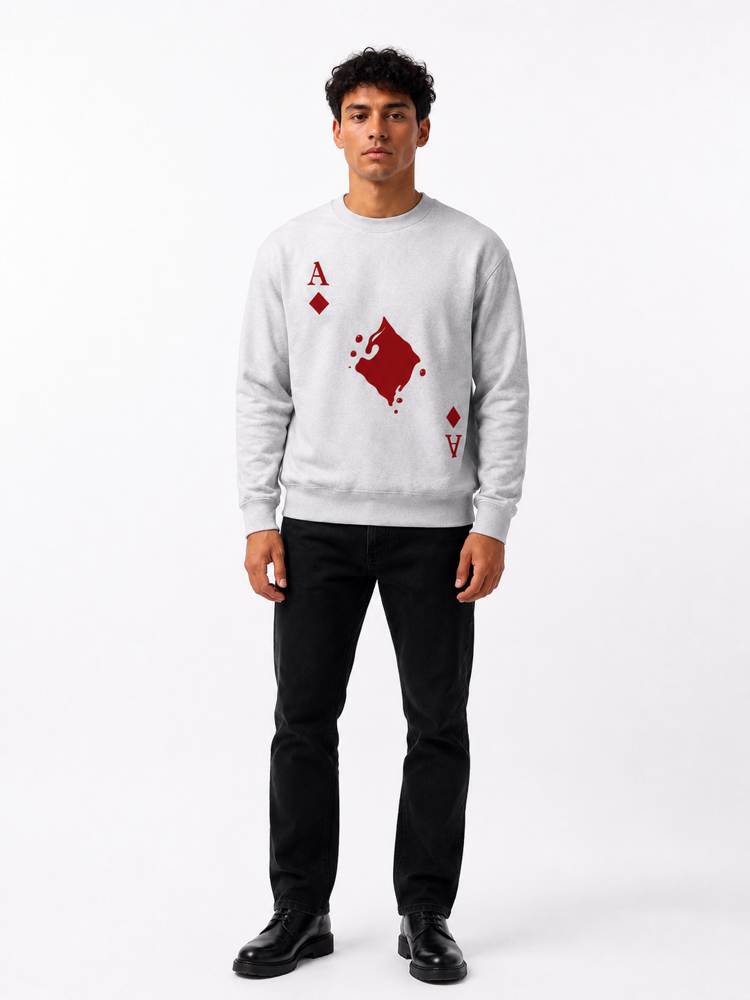 Ace of Diamonds Graphic Crewneck Sweatshirt – Unisex