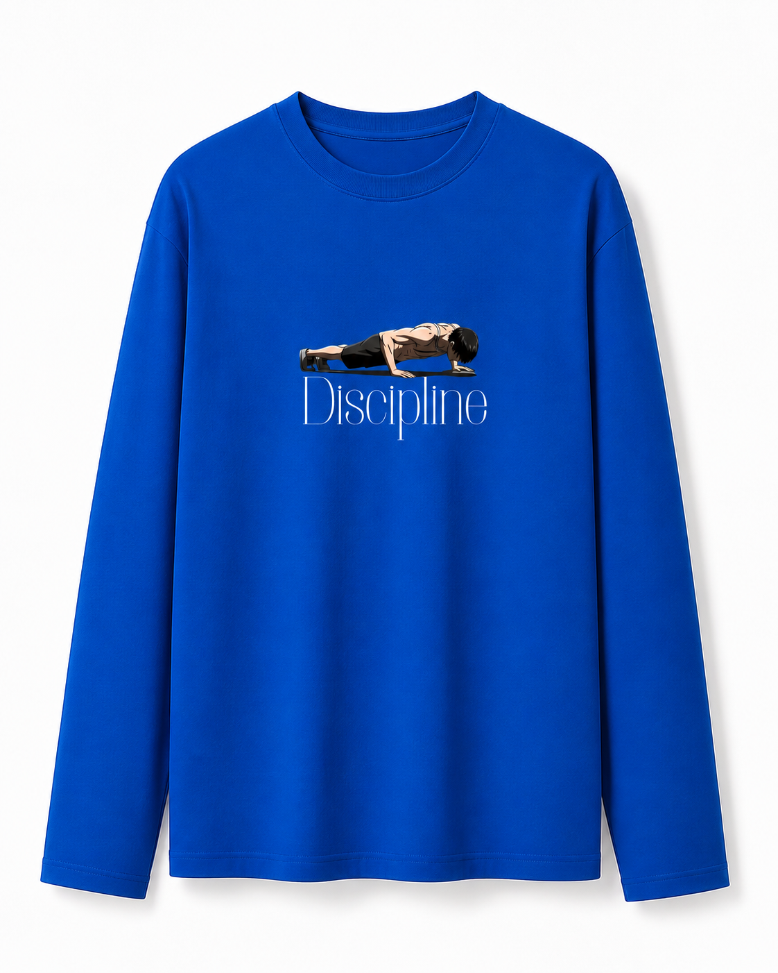 Discipline Push-Up Graphic Long-Sleeve T-Shirt – Royal Blue