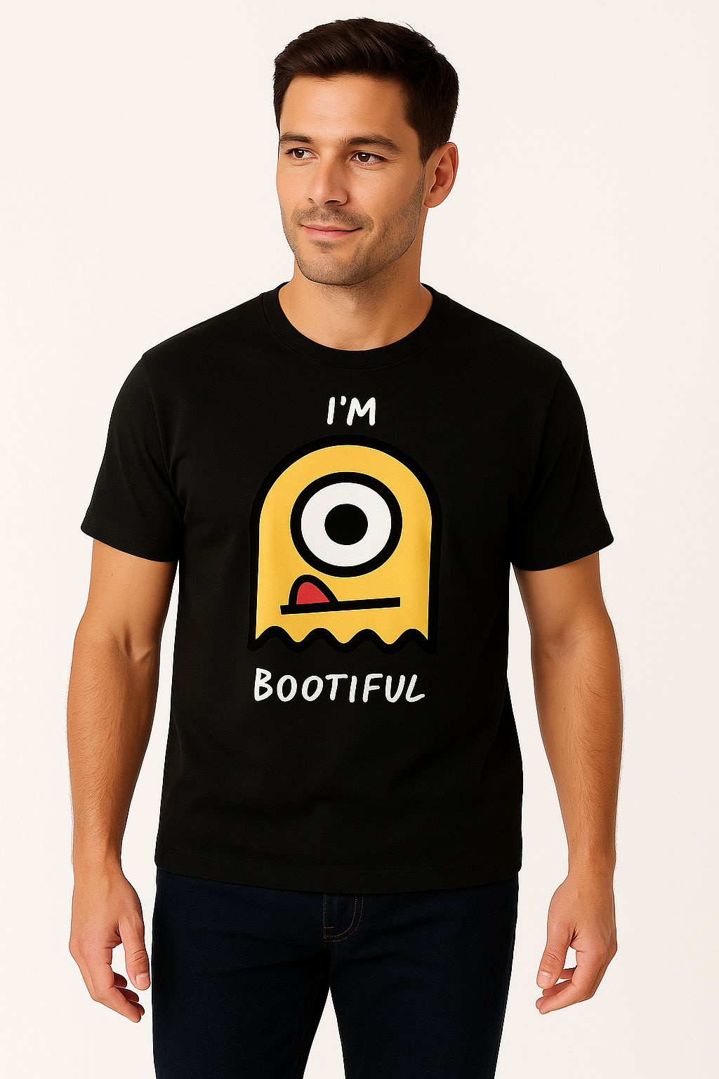 I’m Bootiful – Cute Monster Graphic Tee | Premium Cotton Sky Blue T-Shirt