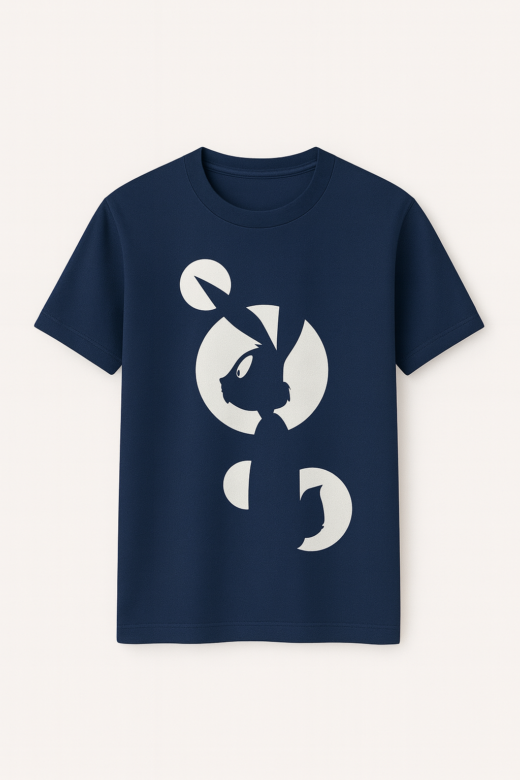 Navy Blue Minimalist Rabbit Silhouette Tee – Mad Rakkoon