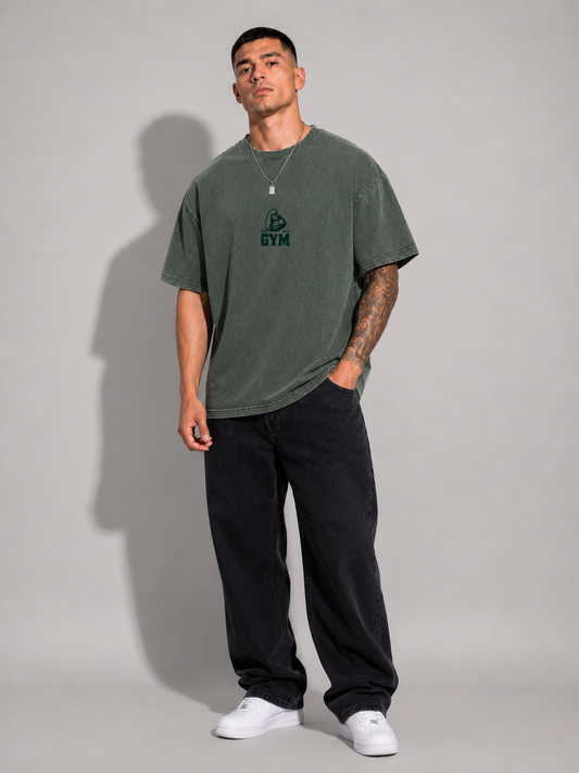 Gym Strength Acid Wash Oversized T-Shirt
