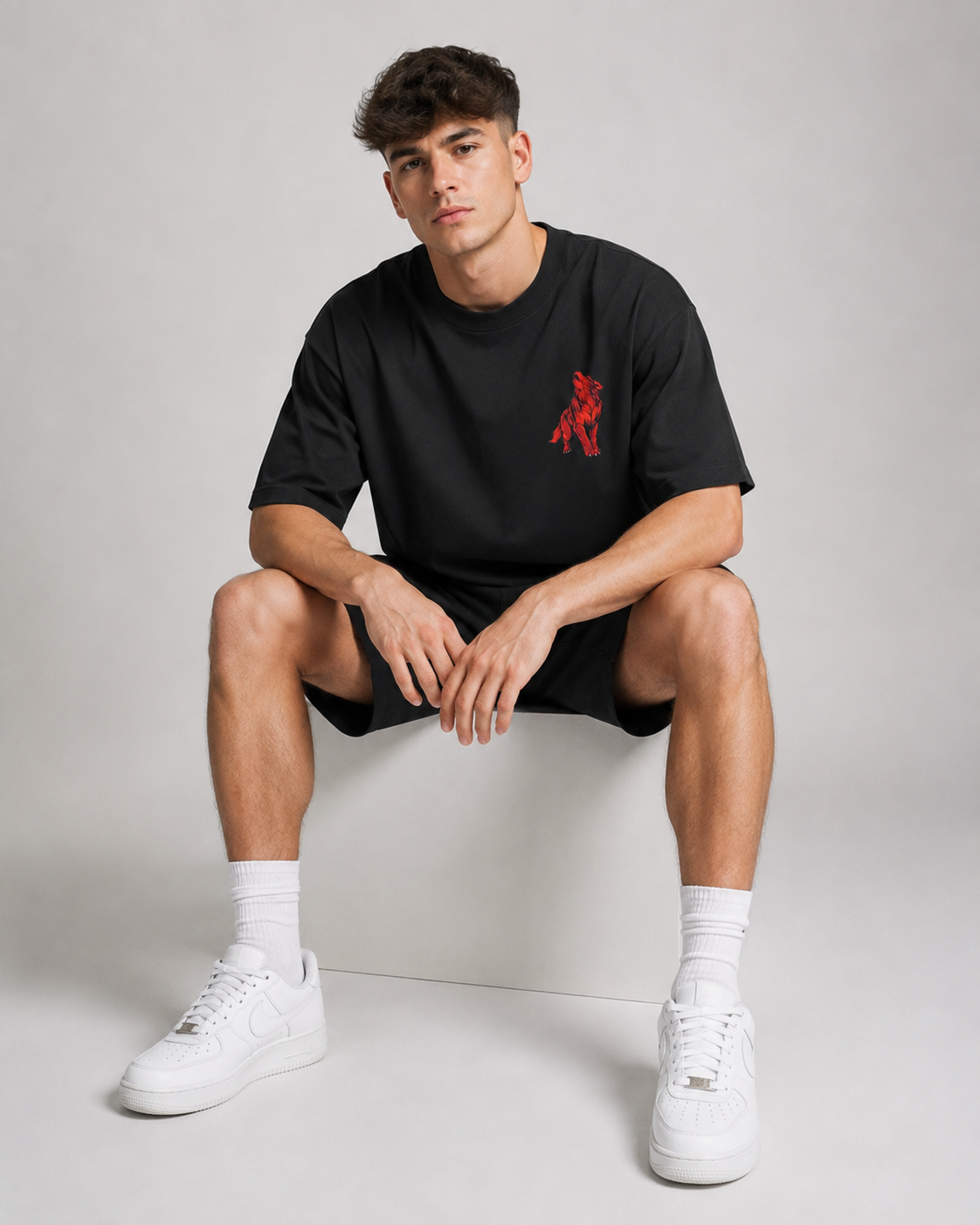 Unleashed Wolf Graphic T-Shirt – Black