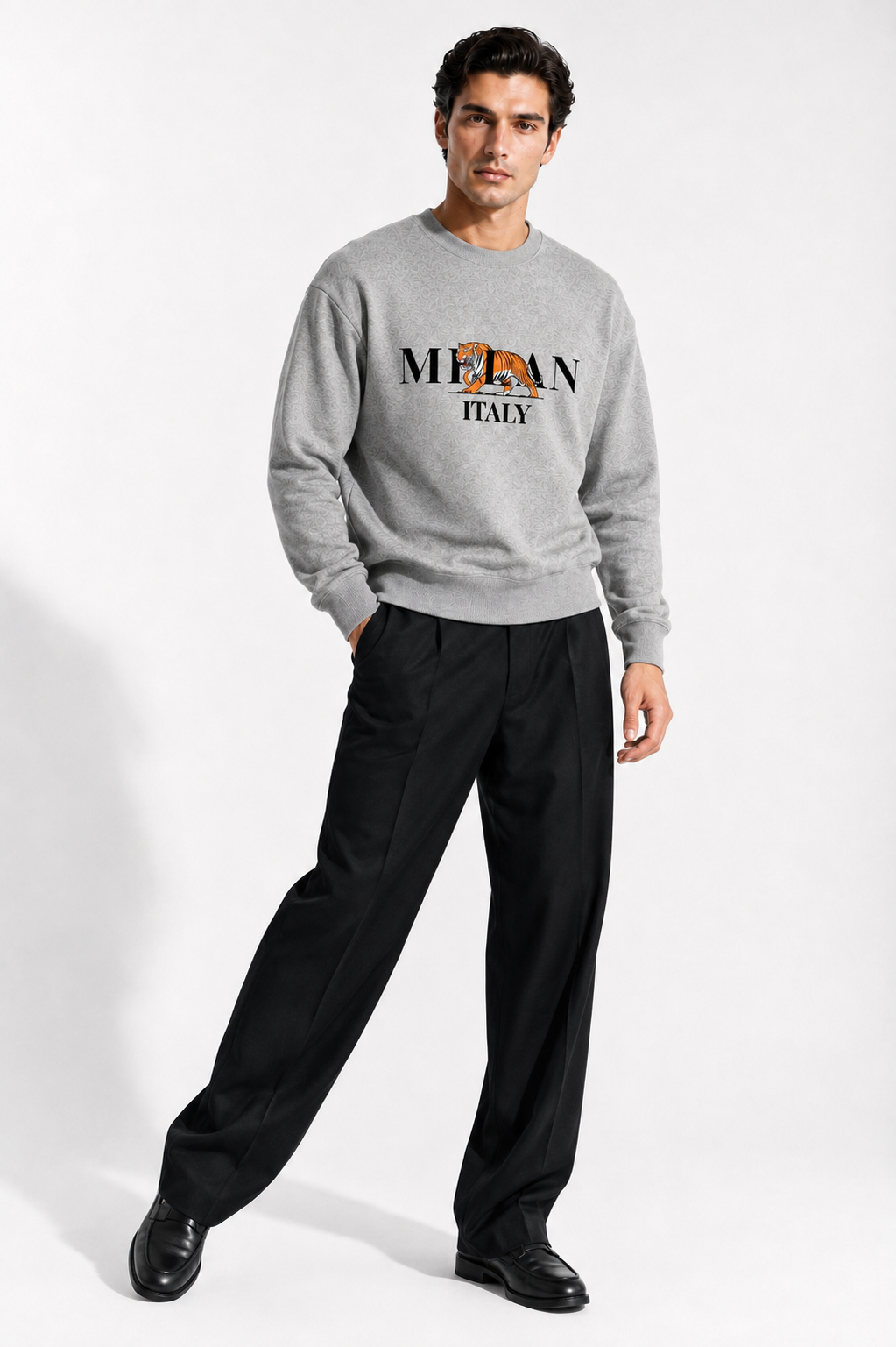 Milan Tiger Embroidered Regular-Fit Sweatshirt