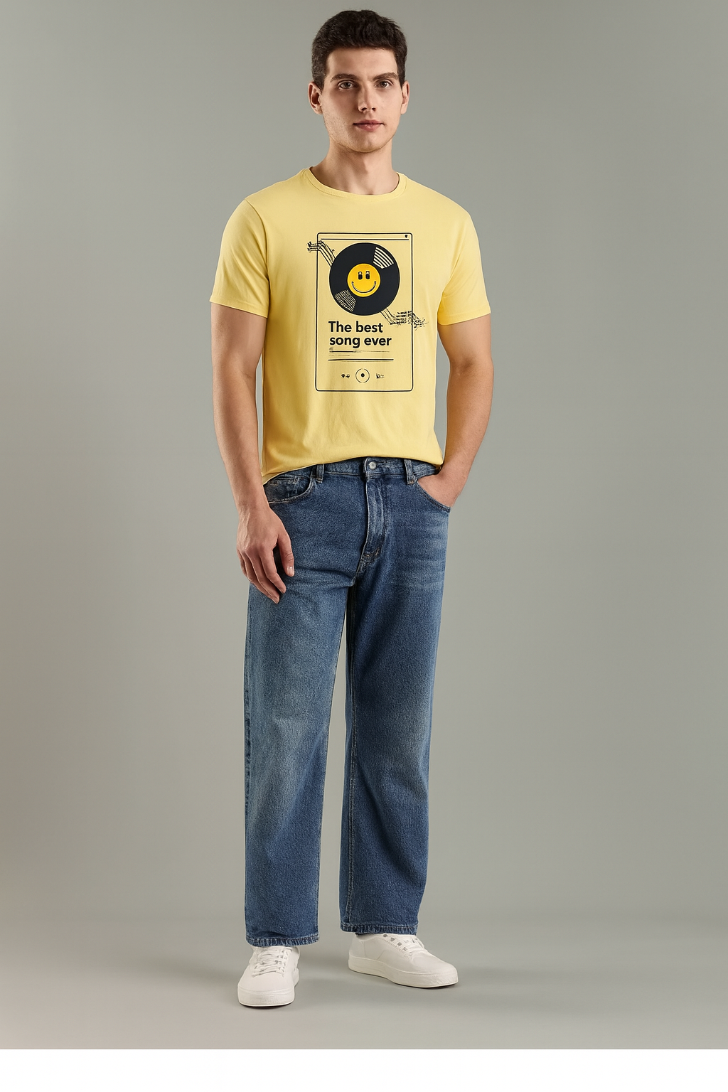 Vintage Yellow Graphic Tee – 1985 Edition