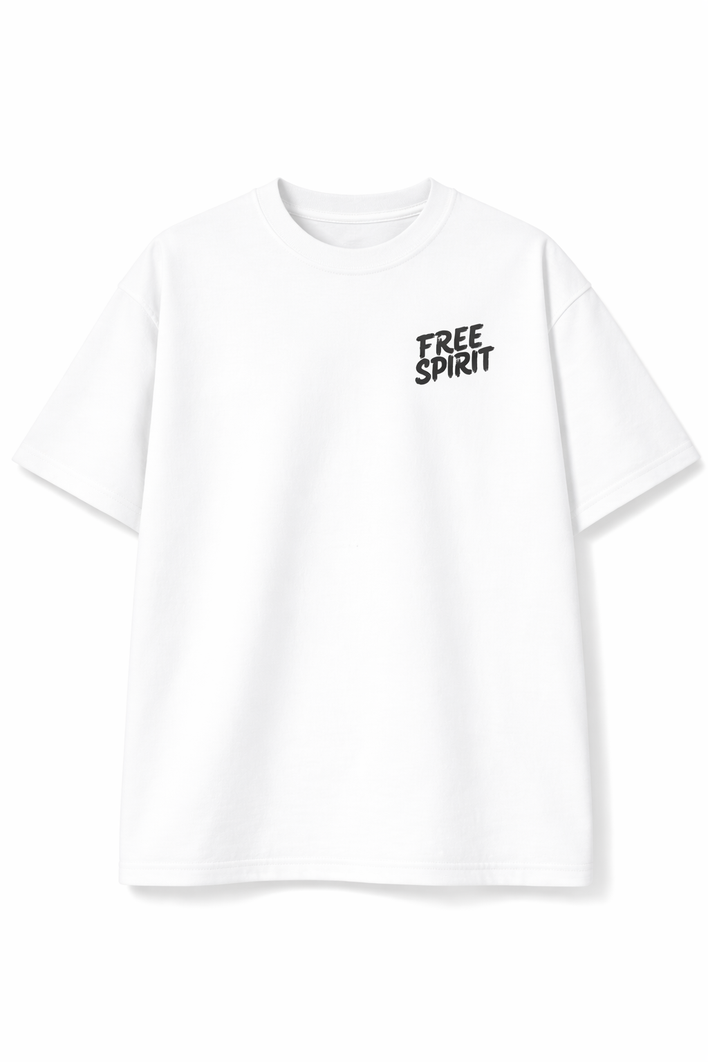 Free Spirit Oversized White T-Shirt – 240 GSM Heavyweight Cotton
