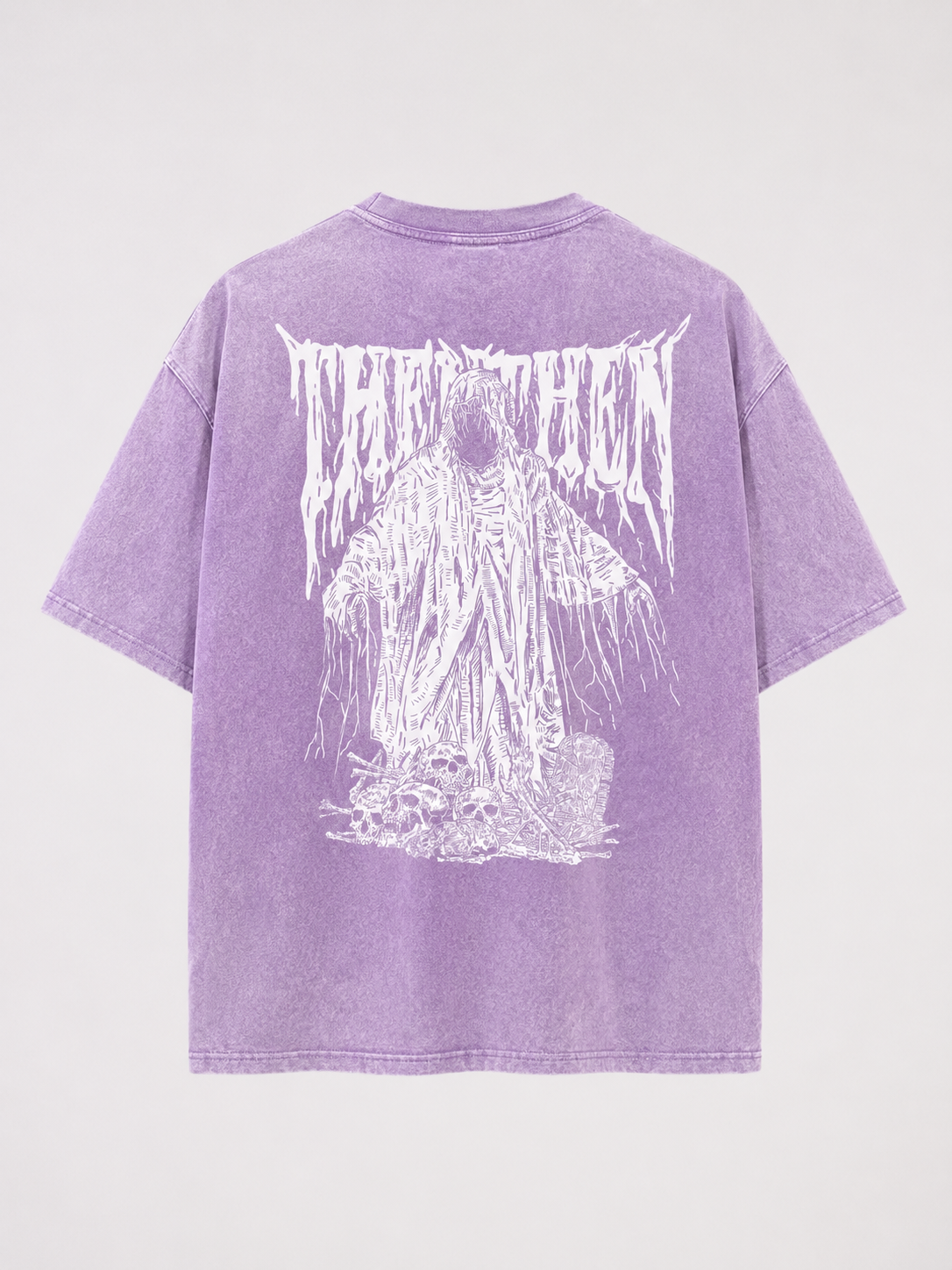 Acid Wash Purple Oversized Graphic T-Shirt