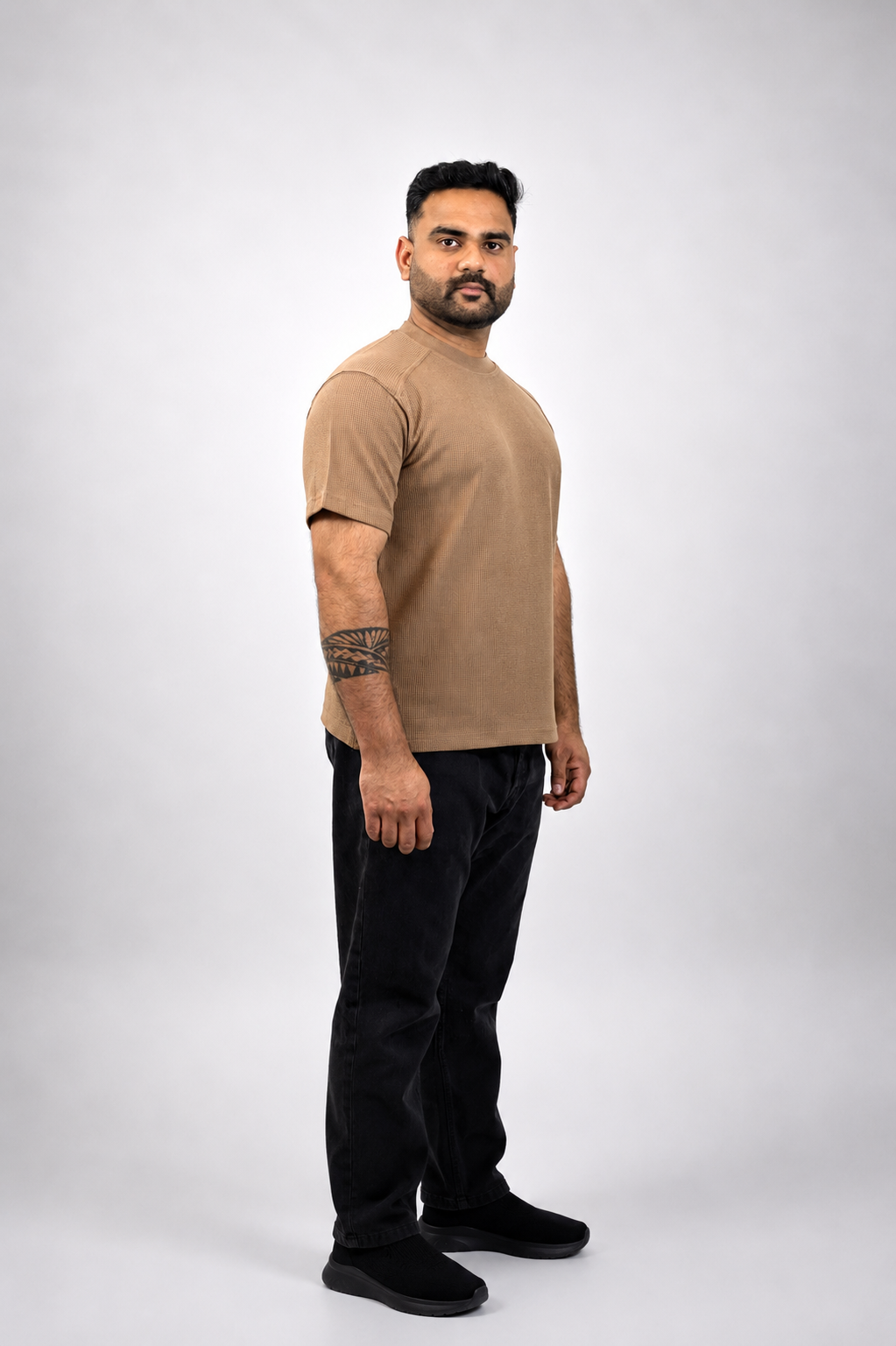 Brown Waffle T shirt