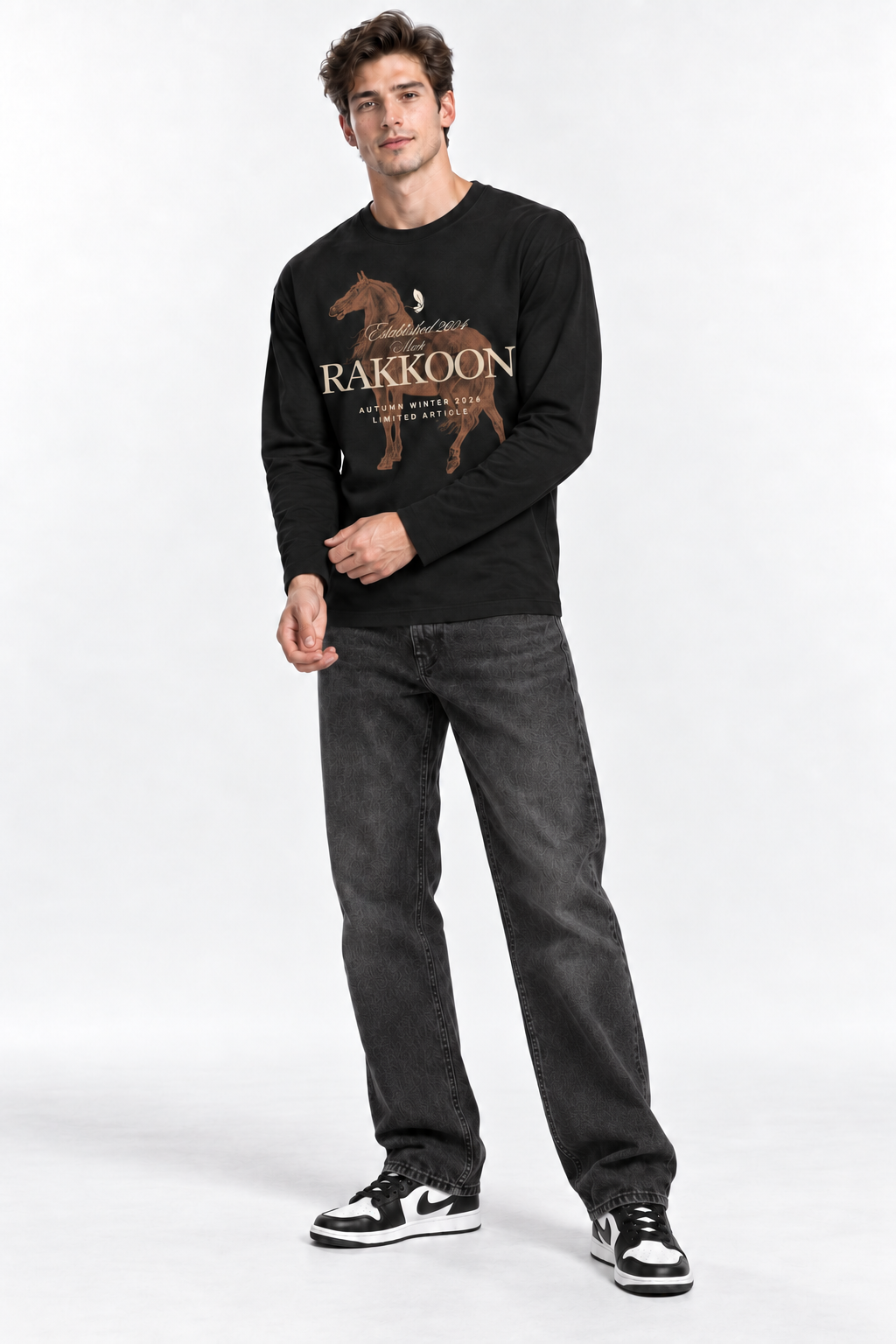 Heritage Horse Long-Sleeve T-Shirt – Black