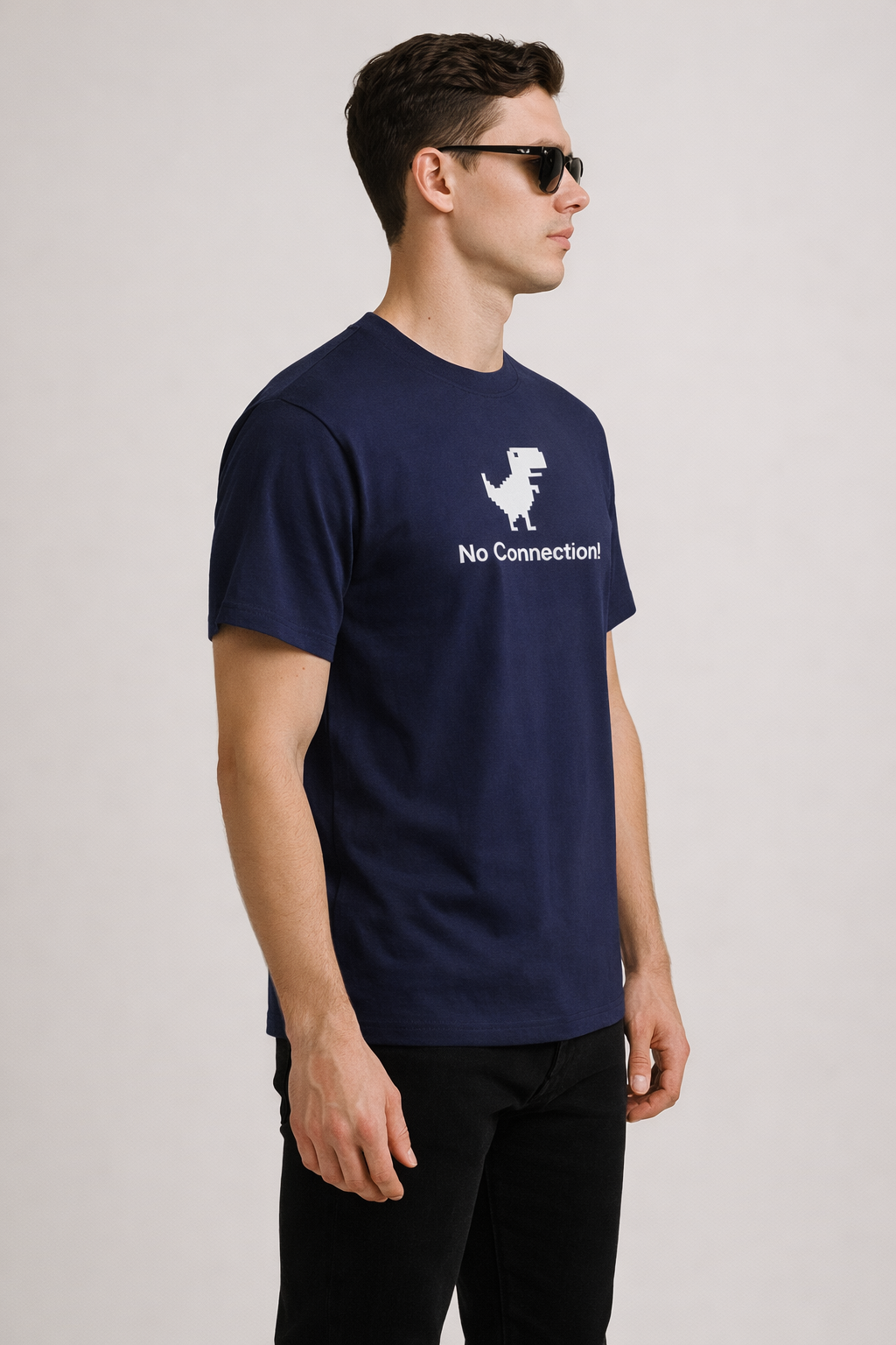No Connection Graphic T-Shirt – Men’s Minimal Tech Humor Tee