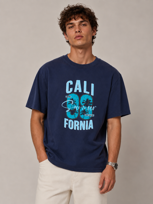 California Surf Graphic Navy T-Shirt