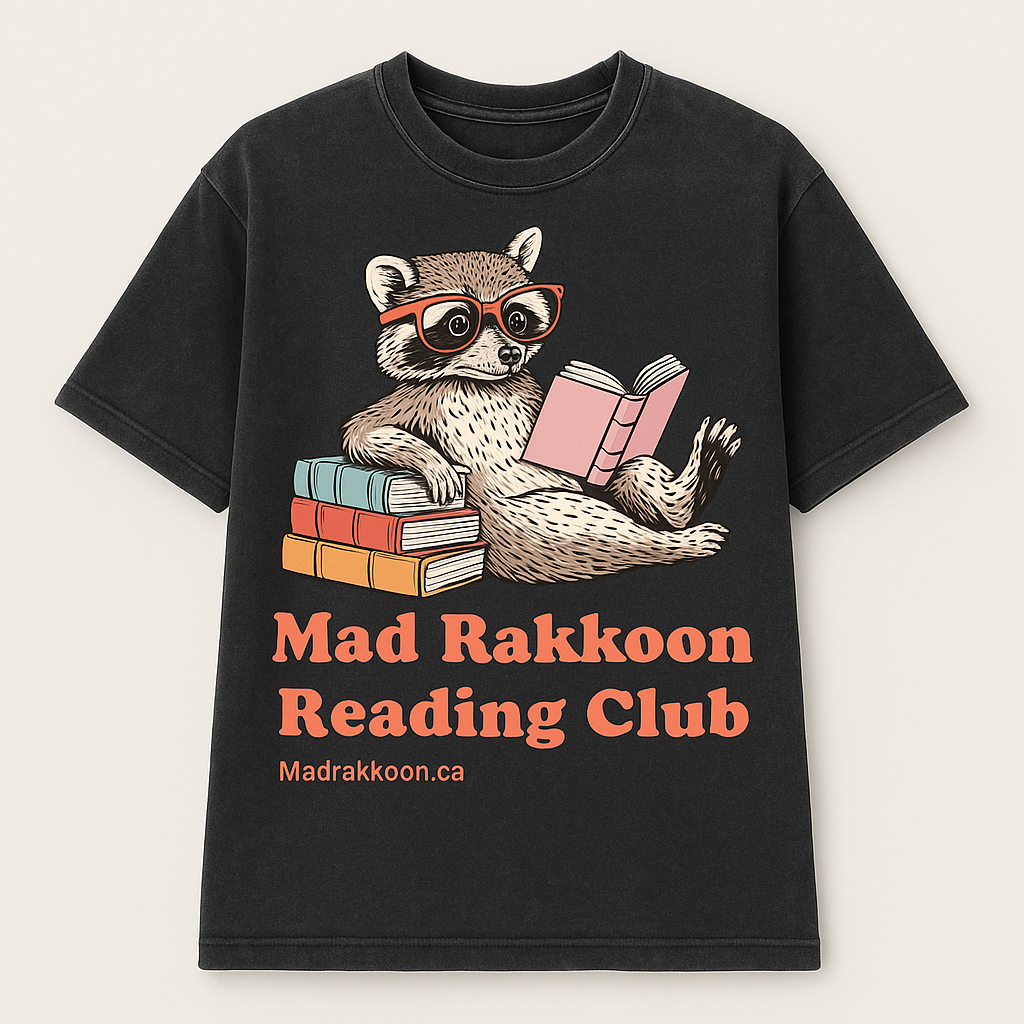 Mad Rakkoon Reading Club – Oversized Acid Wash T-Shirt (Unisex)