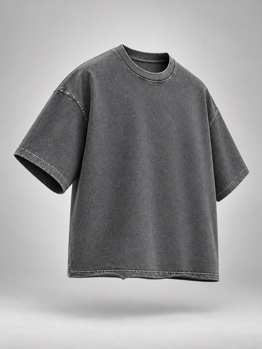 Vintage Charcoal 260 GSM Designer-Cut Baggy T-Shirt