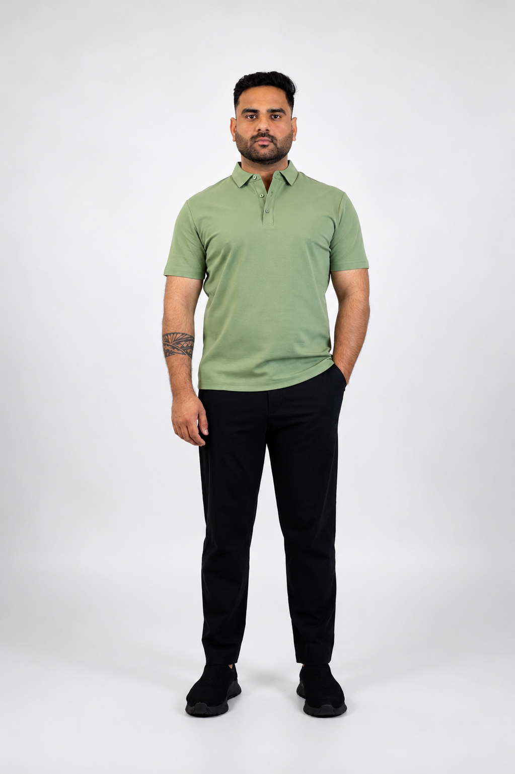 Green Relaxed Fit Polo T shirt