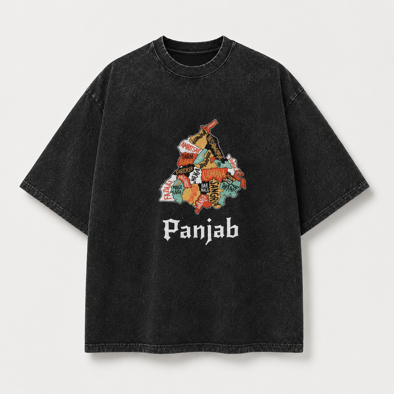 Punjab Districts Embroidered Patch T-Shirt