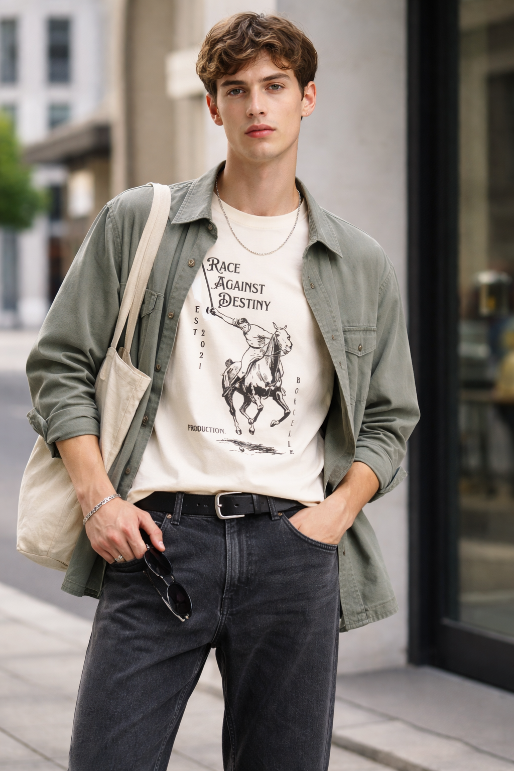 Race Against Destiny Off-White Regular Fit T-Shirt