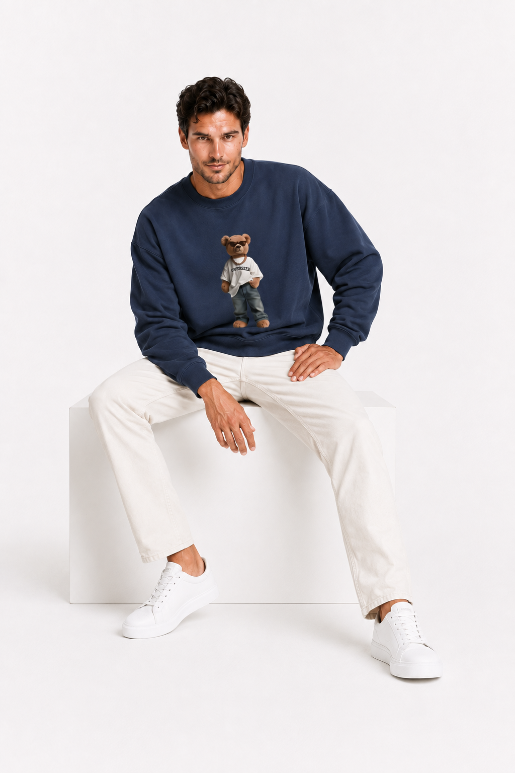 Relaxed  Teddy Blue Sweatshirt – Unisex