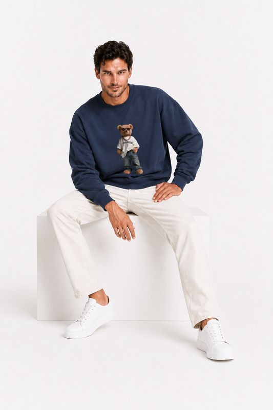 Relaxed  Teddy Blue Sweatshirt – Unisex
