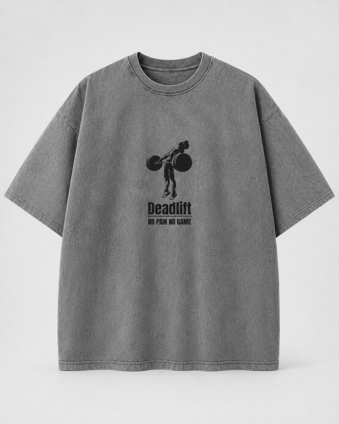 Acid Wash Grey Oversized Gym T-Shirt
