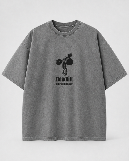 Acid Wash Grey Oversized Gym T-Shirt
