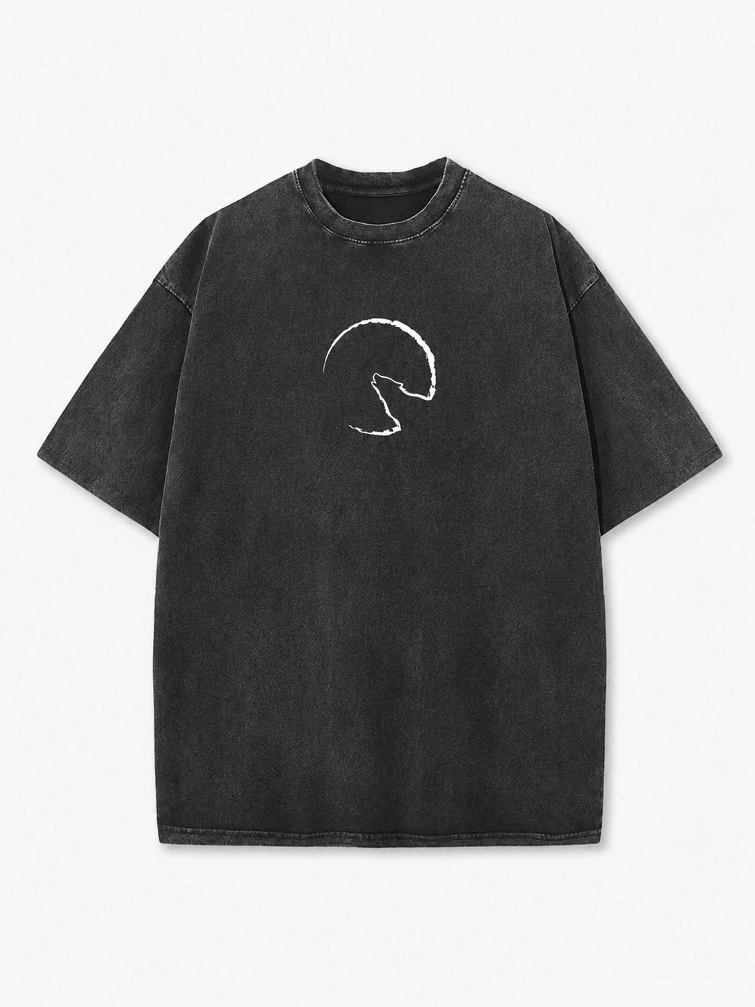Lone Wolf Acid-Wash Graphic T-Shirt