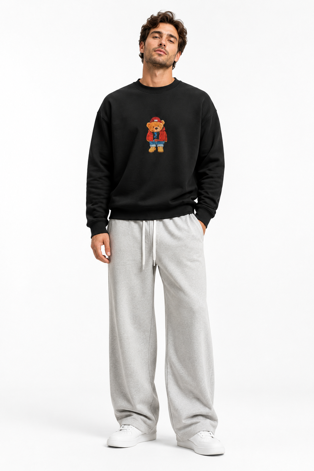 Colour Pop Teddy Black Sweatshirt – Unisex
