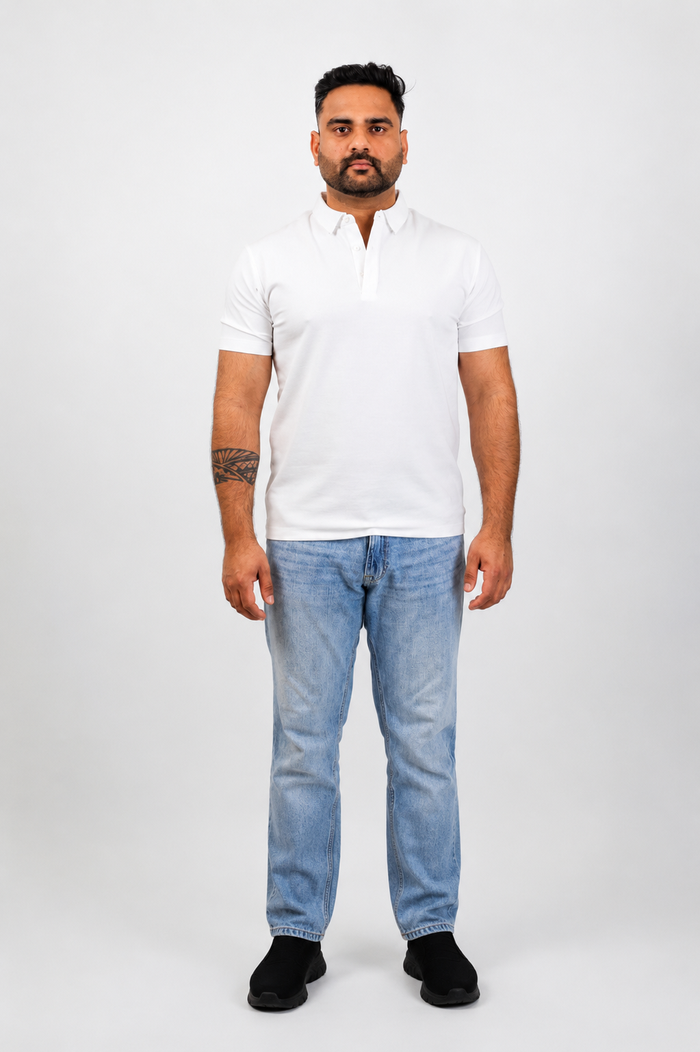 White Color Regular Fit Polo T shirt