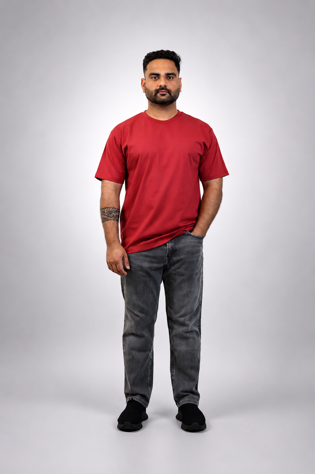 Maroon Relaxed Fit T shirt