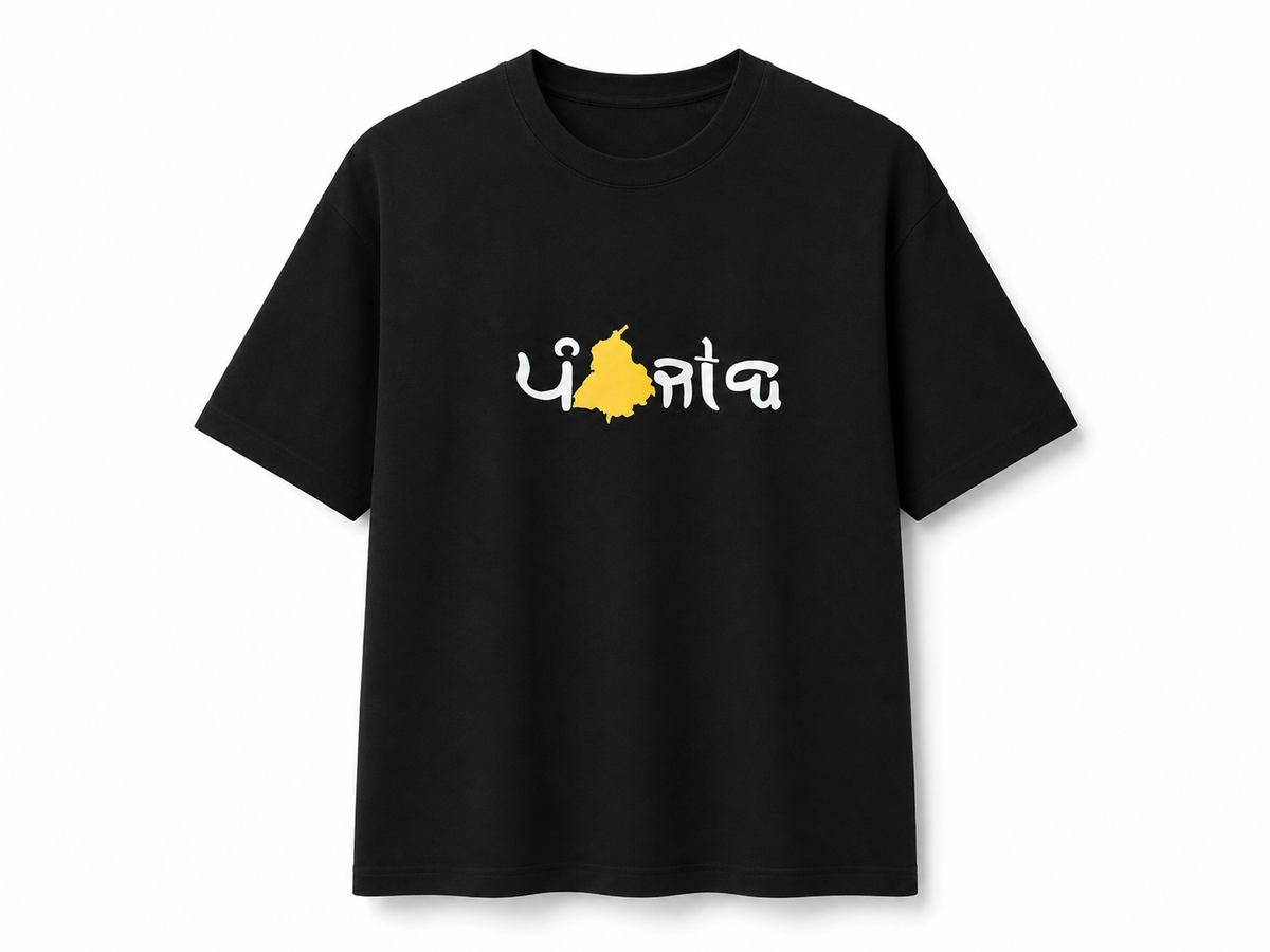 Premium Punjab Punjabi Graphic T-Shirt – Black Tailored Fit Unisex Tee
