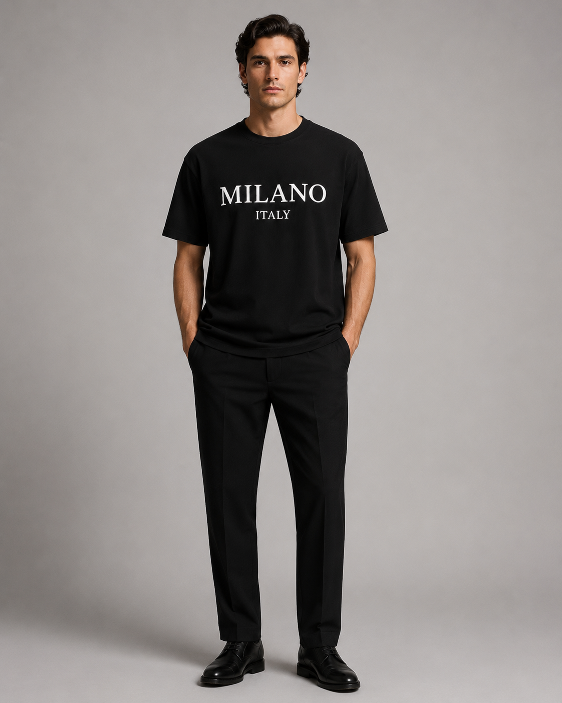 Milano Italy Premium Black T-Shirt – Relaxed Fit