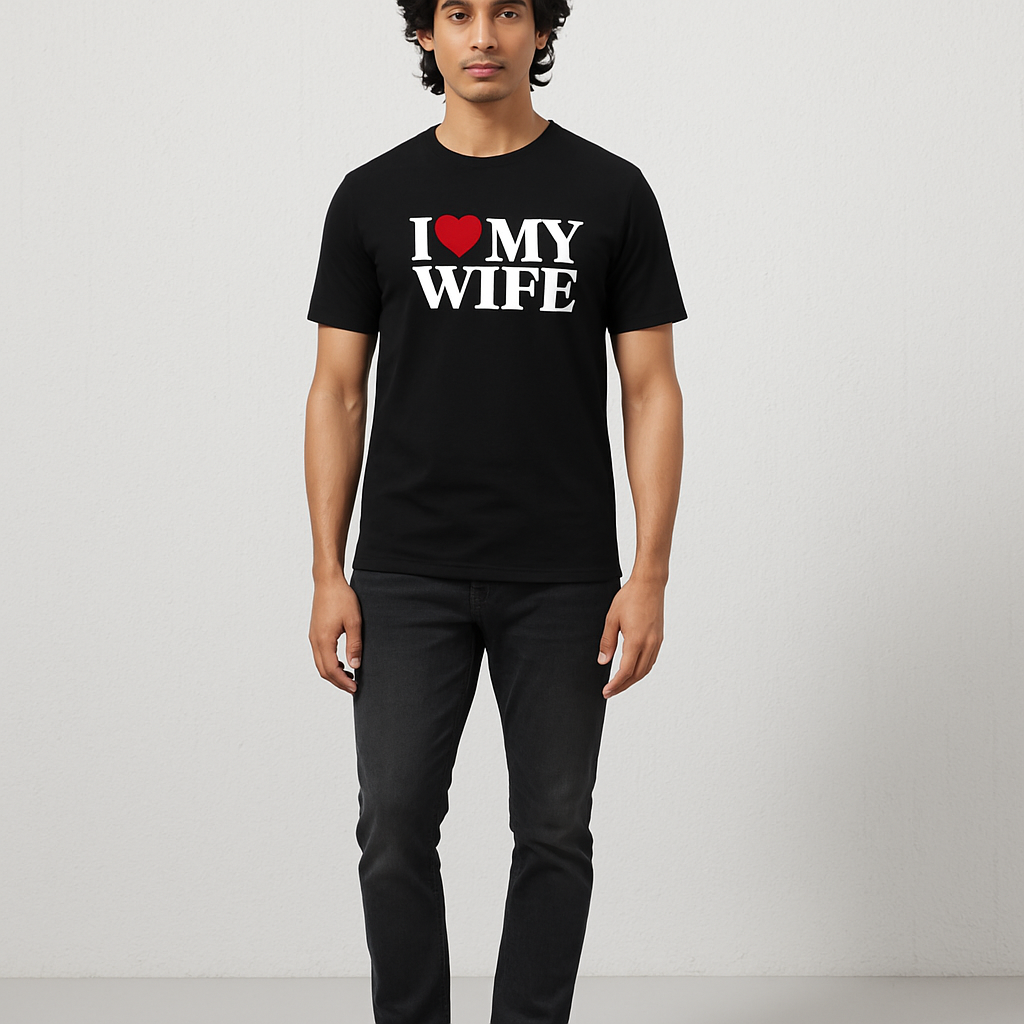 I ❤️ My Wife Premium Black T-Shirt – Designed in BC by Mad Rakkoon (Proudly Canadian)