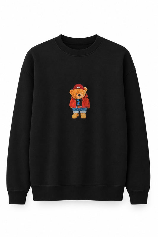 Colour Pop Teddy Black Sweatshirt – Unisex
