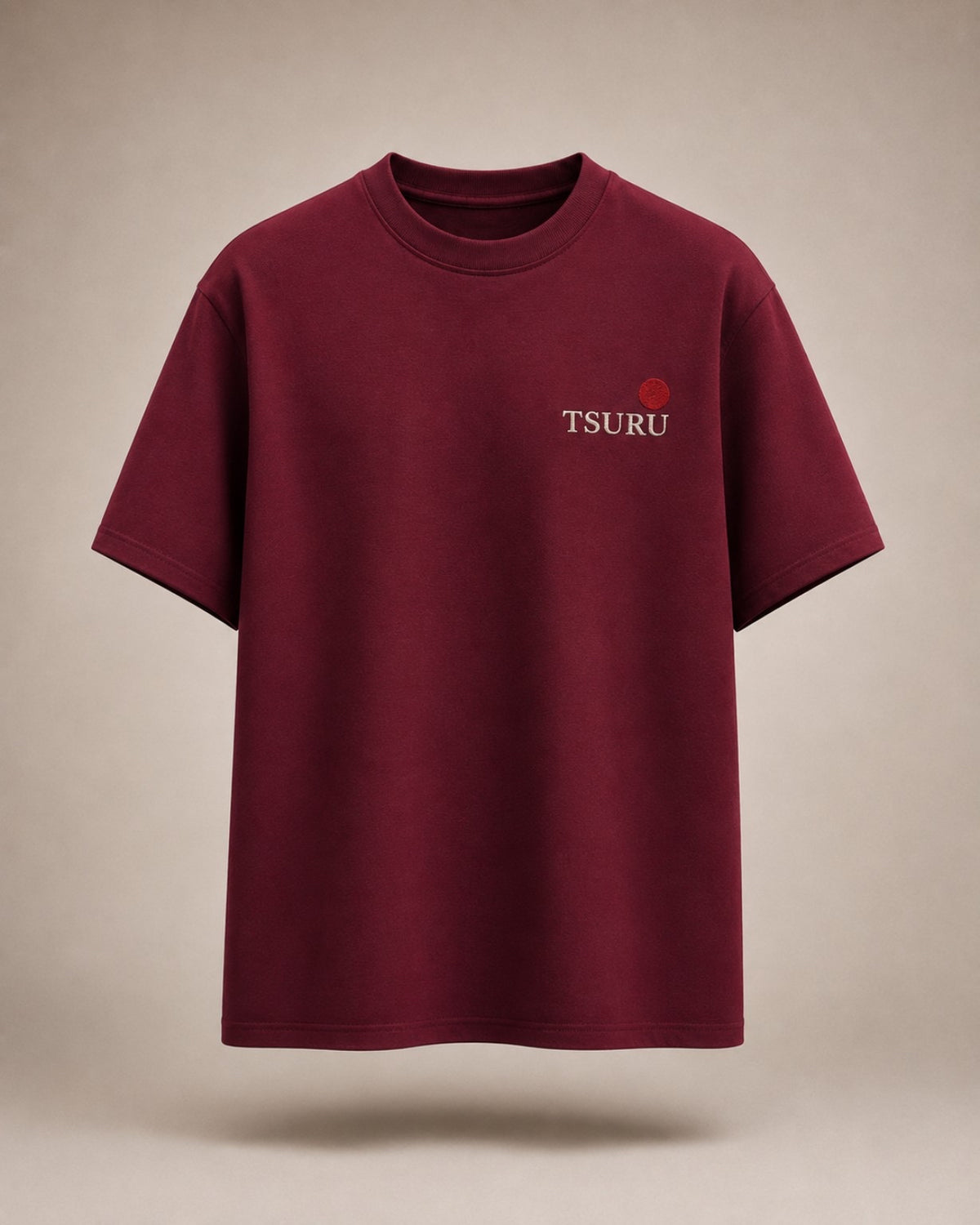 Crimson Crane Heavyweight Baggy Embroidered T-Shirt