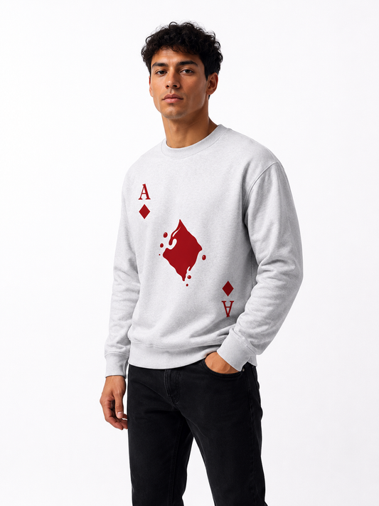 Ace of Diamonds Graphic Crewneck Sweatshirt – Unisex