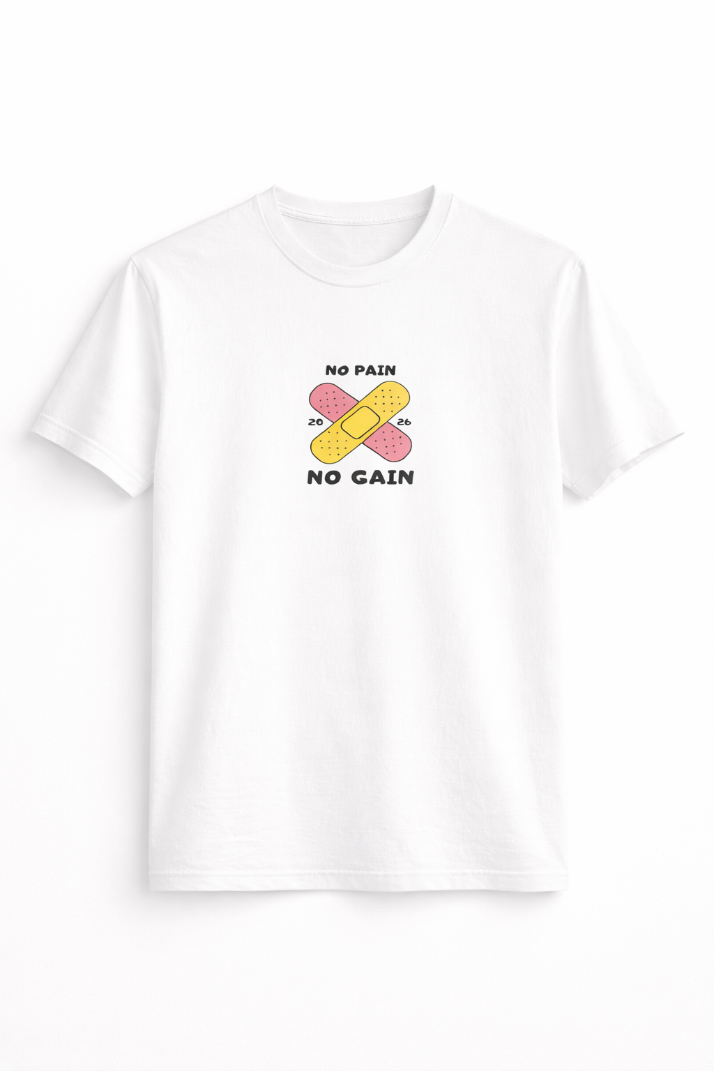 No Pain No Gain Graphic T-Shirt for Men – Minimal Motivational Cotton Tee