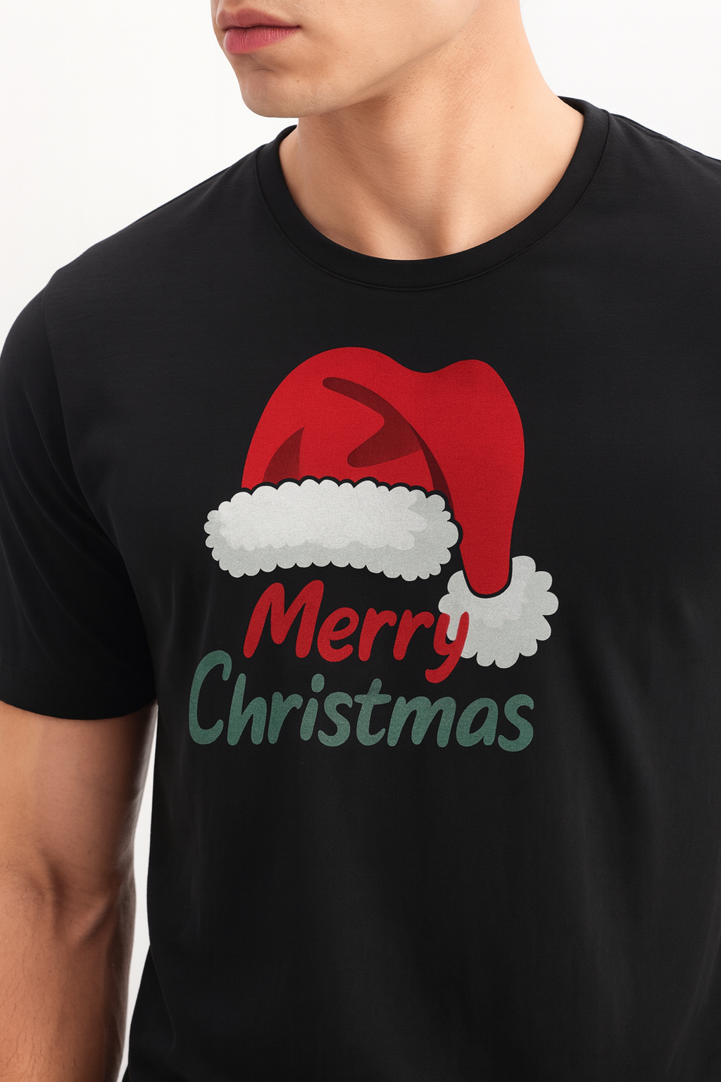 Mad Rakkoon® Luxe “Merry Christmas” Santa Hat Tee – Limited Holiday Edition | Designed in British Columbia, Proudly Canadian