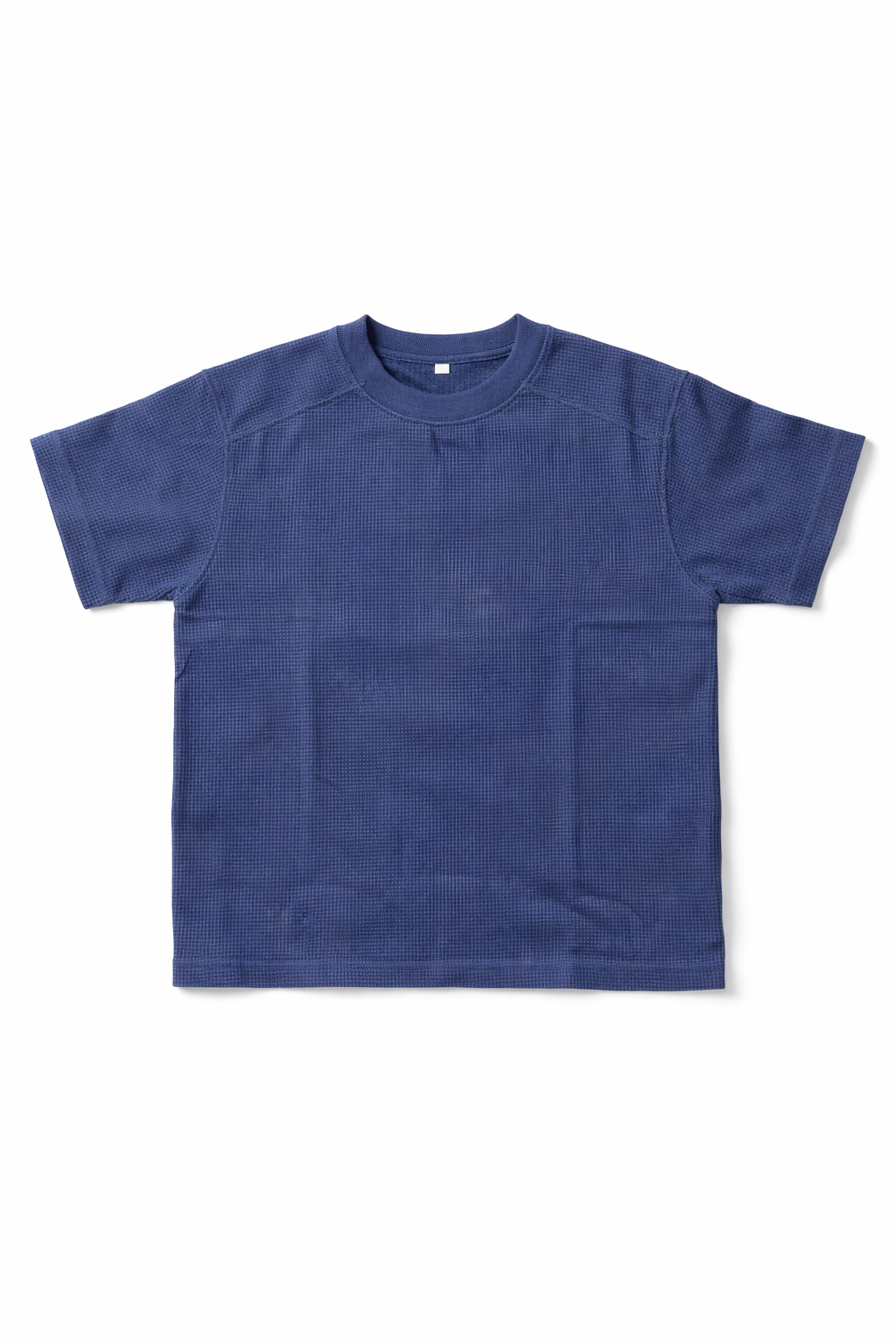 Waffle Knit Tee Solid Navy Blue Color.