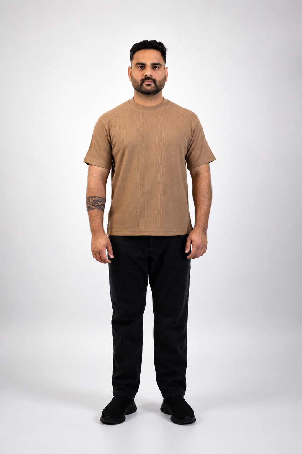 Brown Waffle T shirt
