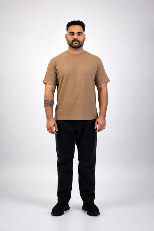 Brown Waffle T shirt