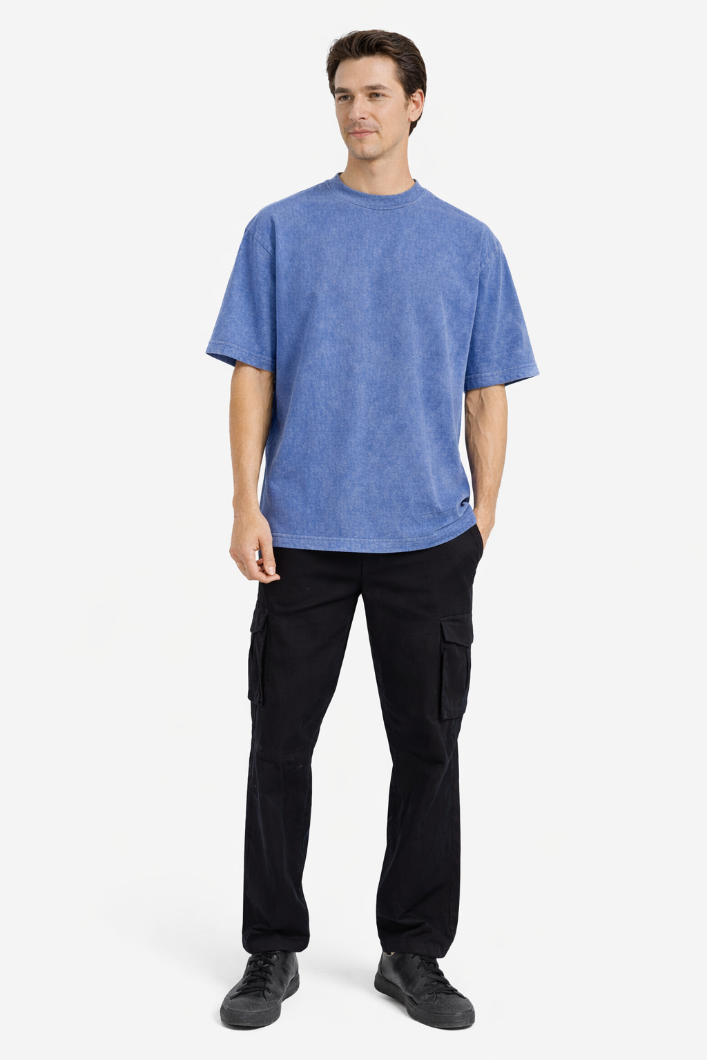 Mad Rakkoon Stonewashed Blue Oversized Essential T-Shirt