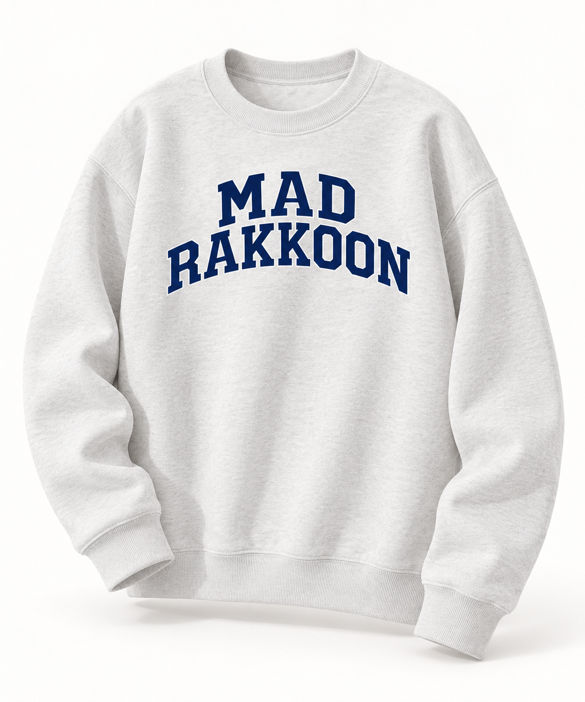 Mad Rakkoon Varsity Graphic Unisex Sweatshirt – Heather Grey
