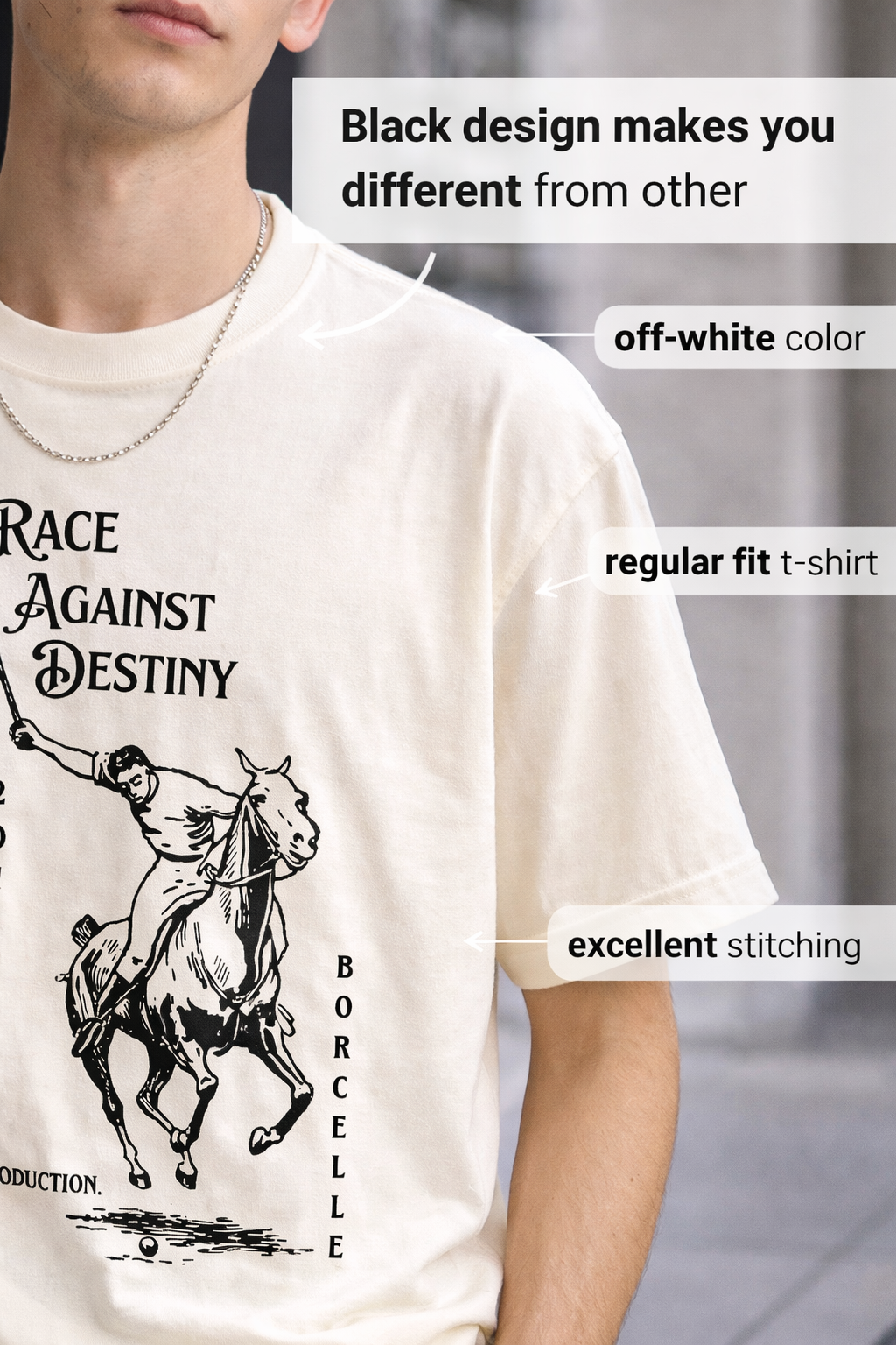 Race Against Destiny Off-White Regular Fit T-Shirt